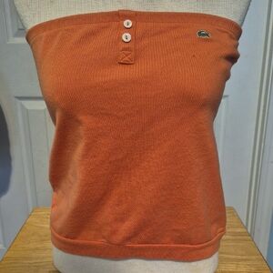Lacoste Women's Burnt Orange Halter Top Size 40